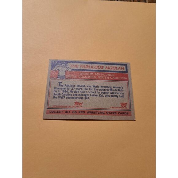 Vintage 1985 Topps WWF Trading Card #13 The Fabulous Moolah Raw Ungraded - Picture 3 of 3